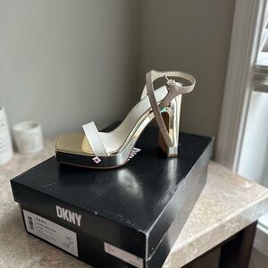 NEW! DKNY Women's Gold High Heel Sandals